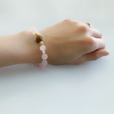 Vintage Style 8mm Rose Quartz Herbal Bracelet